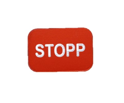 Tryckbricka, HM-2535-S ''stop'', horisontal