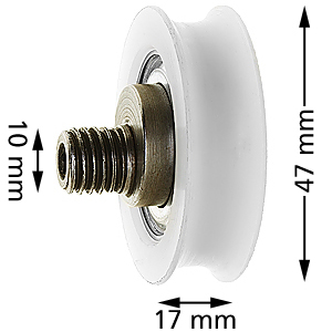 Underrulle, Fermator, ø48/42x14mm, excenter, M12x12mm