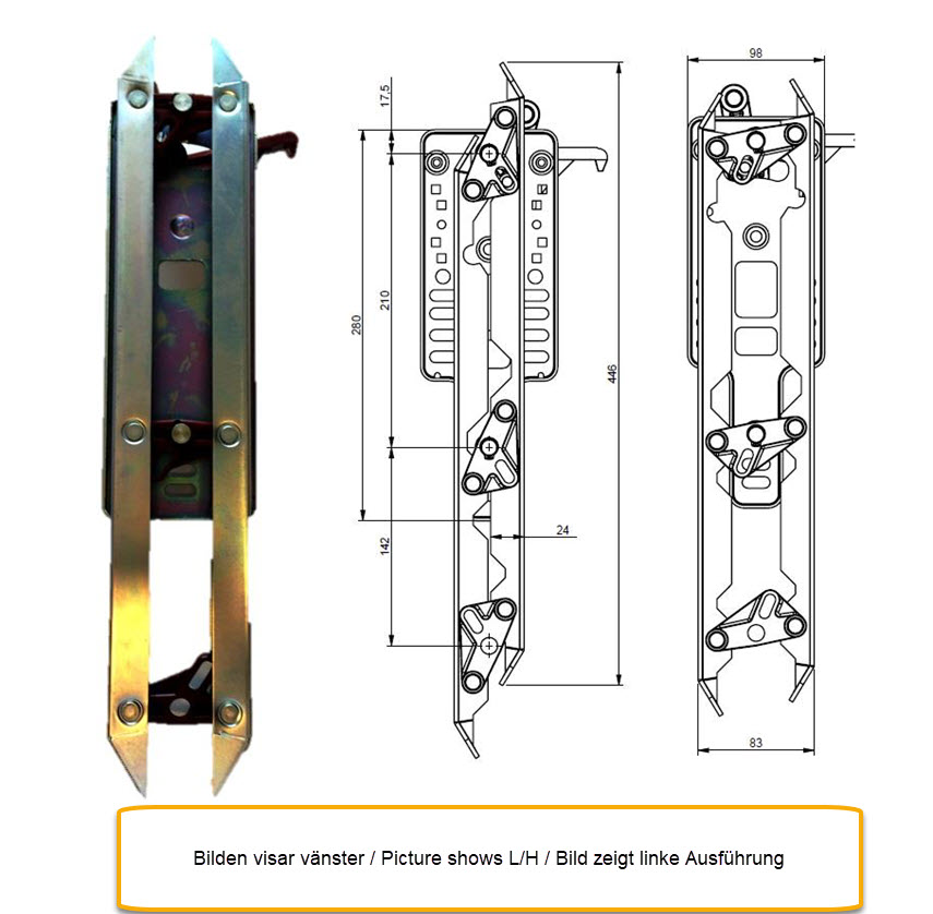 Medbringare, Fermator, standard VF/40/10+50/11, höger, l=445mm