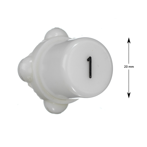 Knapp, KONE/ASEA 19.150.101, vit, ''1''