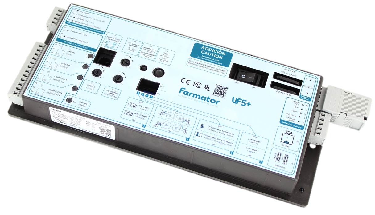 Dörrstyrning, Fermator VF5+, vänster, spansk/engelsk label
