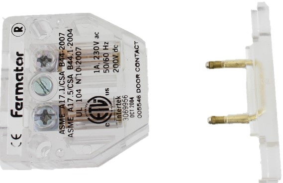 Dörrkontakt-Set, Fermator, 40mm, frontmonterad, med överkopplare