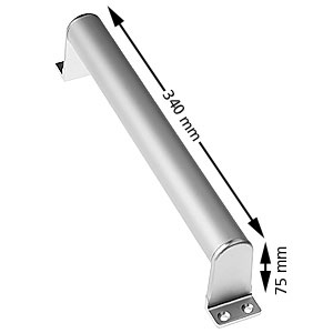 Bygelhandtag, aluminium, långt