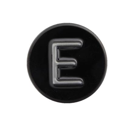 Tryckbricka, Schaefer RT42, RF med svart relief, ''E''