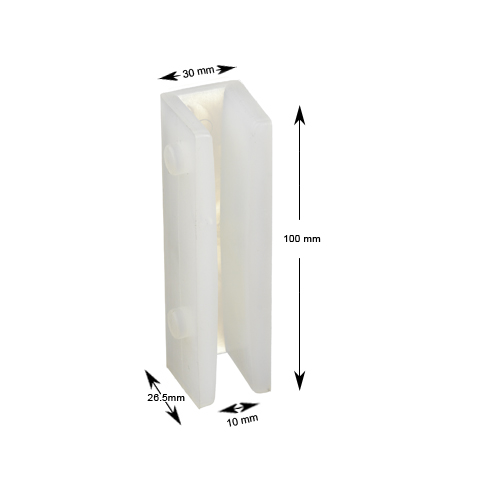 Styrskofoder, 100x26.5x30, 10mm, konkava glidytor