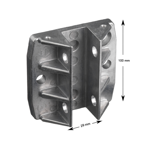 Styrskohus, HSMS, 100mm, aluminium, rakt
