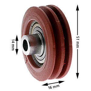 Synkrulle, KONE AMD/ADV/Isola, ø52/43/16x8mm