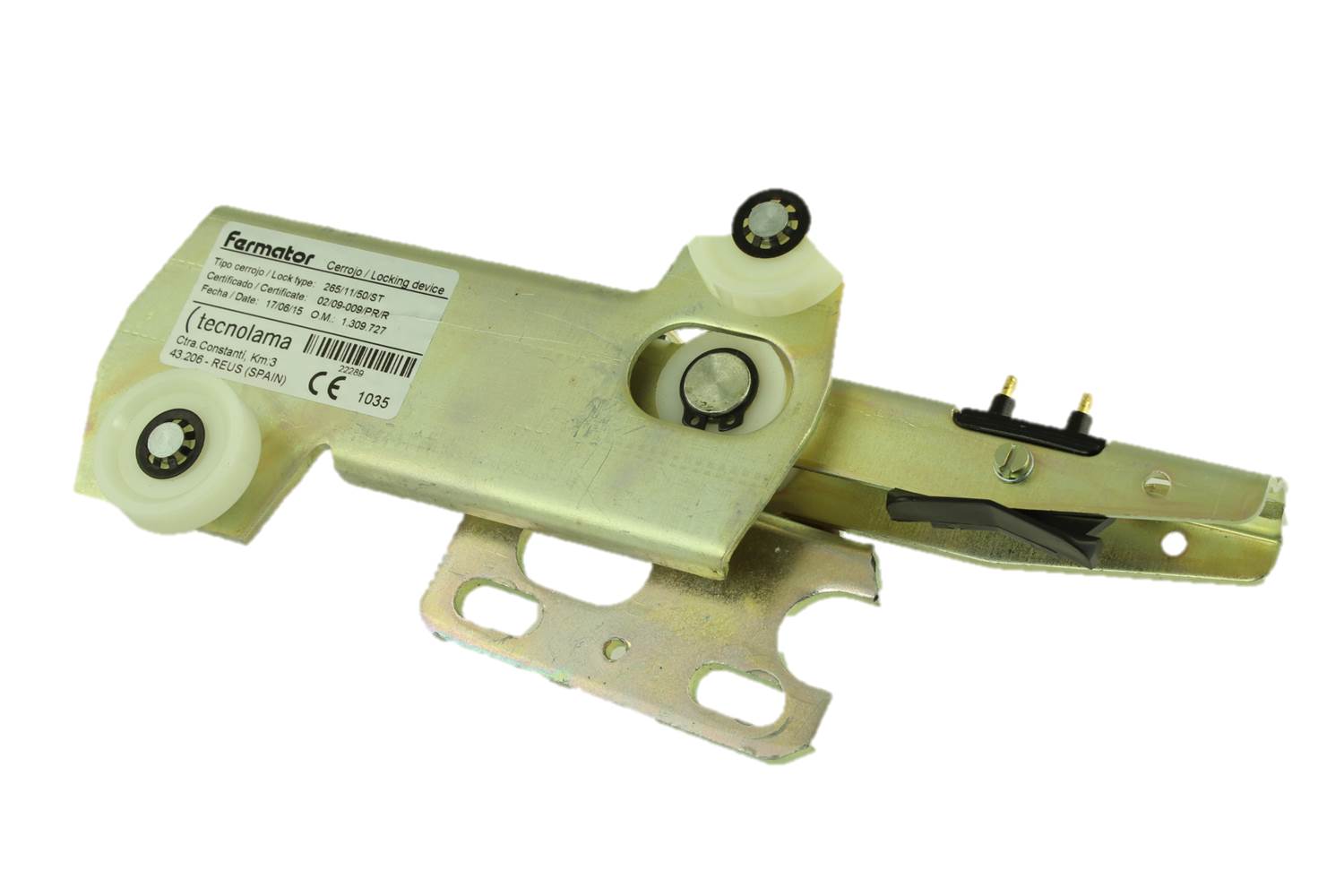 Låsregel inkl. rullar o mont.bleck , Fermator 50/11, T2/T3, höger