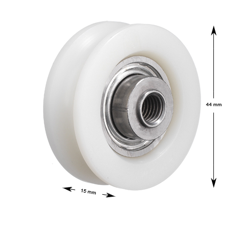 Bärrulle, Prisma, Serie Q, Slim, ø45/38/M8x15,5mm, U/V-spår