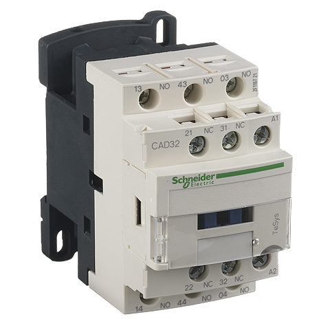 Kontaktorrelä,  Schneider/Telemec., CAD32P7, 230VAC, 3NO/2NC