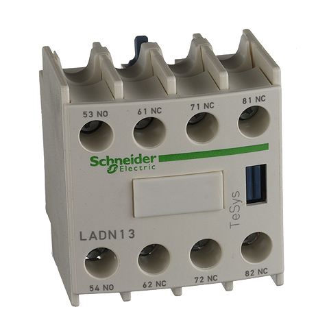 Hjälpkontaktblock, Schneider/Telemec., LADN13, 1NO/3NC, TeSys D