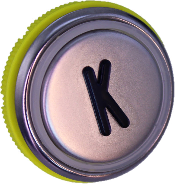 Knapptrycke BF, DMG, rostfri, ''K''