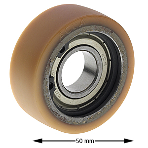 Styrrulle, ø50/17x18mm, aluminium, VU93°