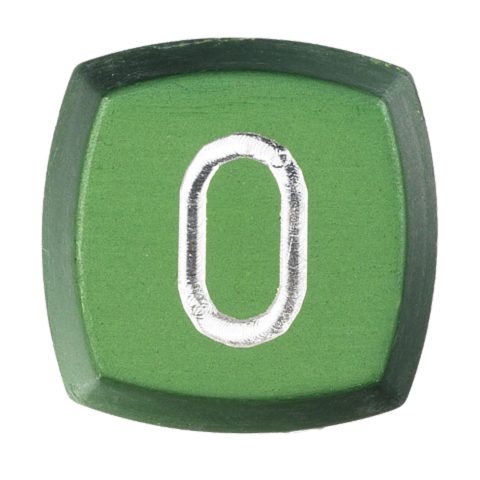 Tryckbricka, KONE-M, grön, förhöjd ''0''