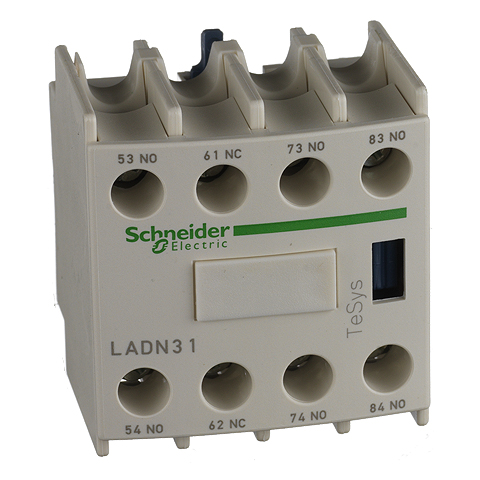 Hjälpkontaktblock, Schneider/Telemec., LADN31, 3NO/1NC, TeSys D