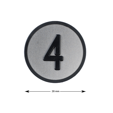 Tryckbricka för KONE KSS, grå, ''4''