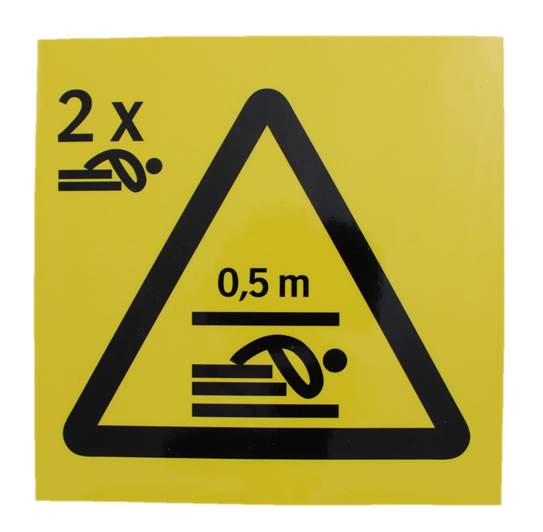 Dekal, räddningsutrymme 0.5m, 2 personer liggande