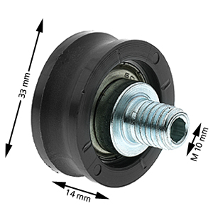 Underrulle, Monitor 92VF, 33/30x14mm, Axel M10 excenter