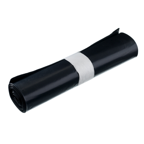 Sopsäck, Svart plast, 125L, 10-pack