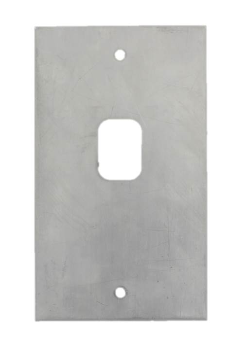 Tablåplåt, rostfritt, 1 hål för nyckelbrytare NS-2535, BxH=100x172mm