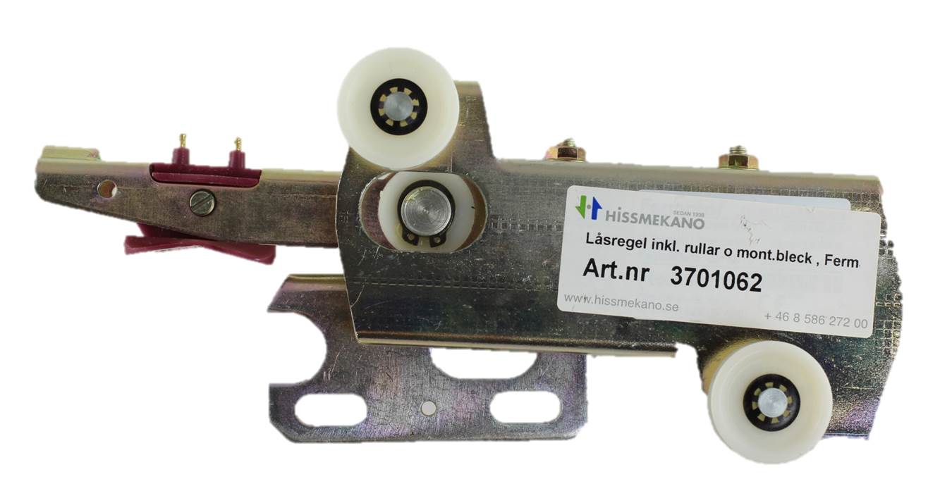Låsregel inkl. rullar o mont.bleck , Fermator 50/11, T2/T3, vänster
