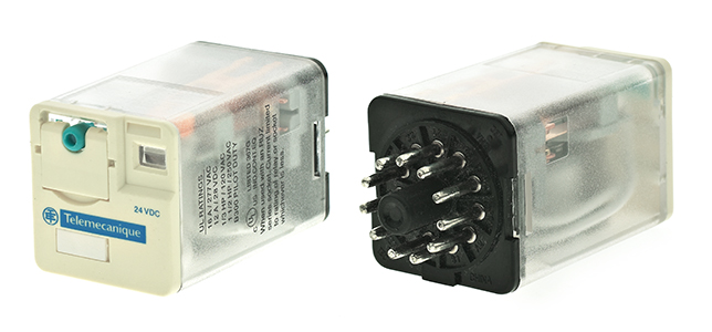 Relä, Schneider/Telemec, RUMC31BD, 11-pin, 24VDC, 3CO-kontakter