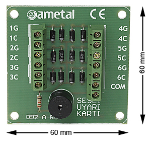 Pipkort, 6-knappar, Positiv