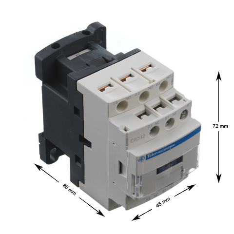 Kontaktorrelä, Schneider/Telemec, CAD32F7, 110VAC, 3NO/2NC