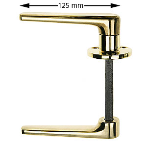 Handtag, L-21, mässing, med rosett