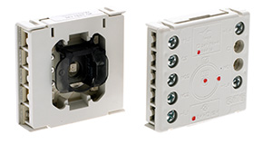 Kontaktblock, DMG Dual light, 24V/1A, 1CO-Kontakt., röd/vit