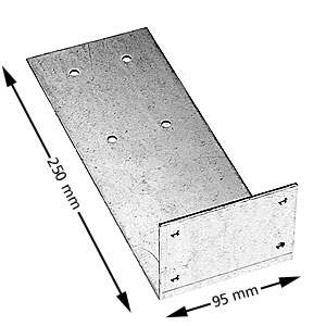 Plåt för kabelklämma, vinklad 300mm