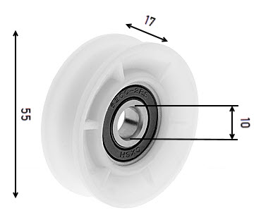 Bärrulle, Schindler Varidor10/QKS11, D=54/48/10x17,5mm