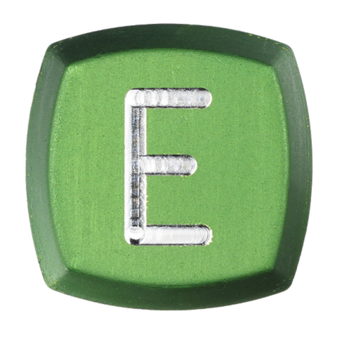 Tryckbricka, KONE-M, grön, förhöjd ''E''