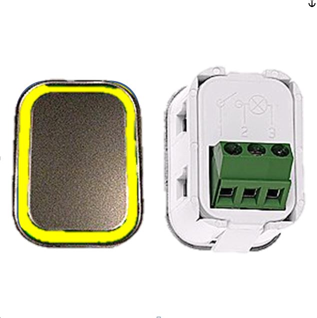 Tryckknapp, HM-2535-S, skruvanslutning, gul LED