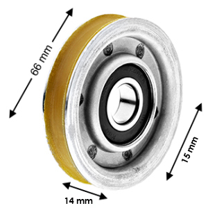 Bärrrulle, Deve STS/STK, D=70/60/15x15mm