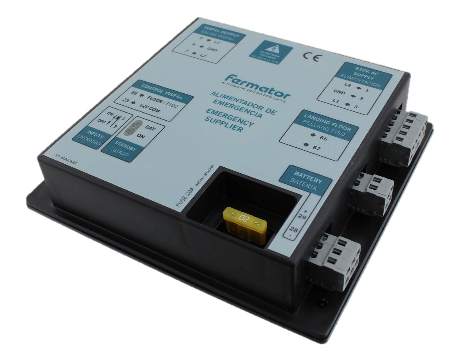 Nödströmaggregat, Fermator, utan batteri, för dörrstyrning, höger