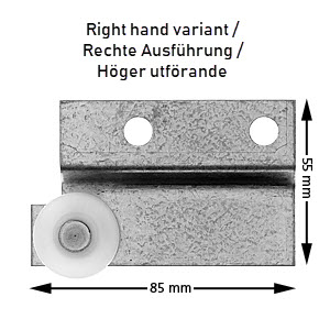 Brytrulle självstängning, vänster, med plåt, för Schindler QKS9-Z