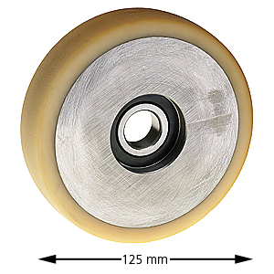 Styrrulle, 125/20x30mm, VU93°, 1 kullager, konkav