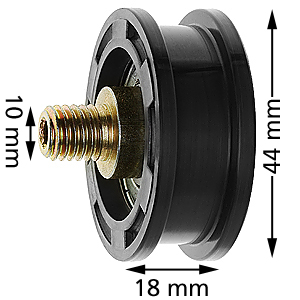 Underrulle, Prisma, 44/38x17, Axel M10 excenter, flatspår