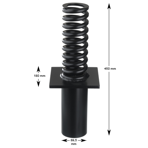 Buffertplatta, för variabelt fäste, med fjäder
