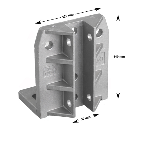 Styrskohus, 140mm, aluminium, korg, vinklat, WSM