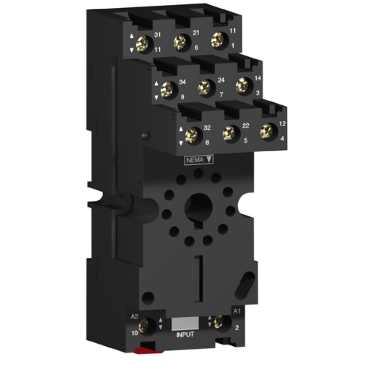 Reläsockel, Schneider/Telemec, 11-pin, för 3CO-kontakter