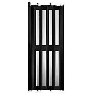 Viksamdörr, fönster/sektion, svart