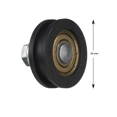 Nedre rulle för medbringare, Sematic, ø30/27x10mm, axel M6