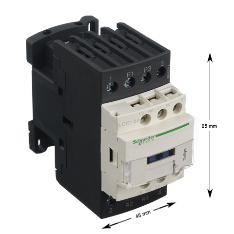Kontaktor, Schneider/Telemec., LC1D188P7, 230VAC, 18A, 7.5kW