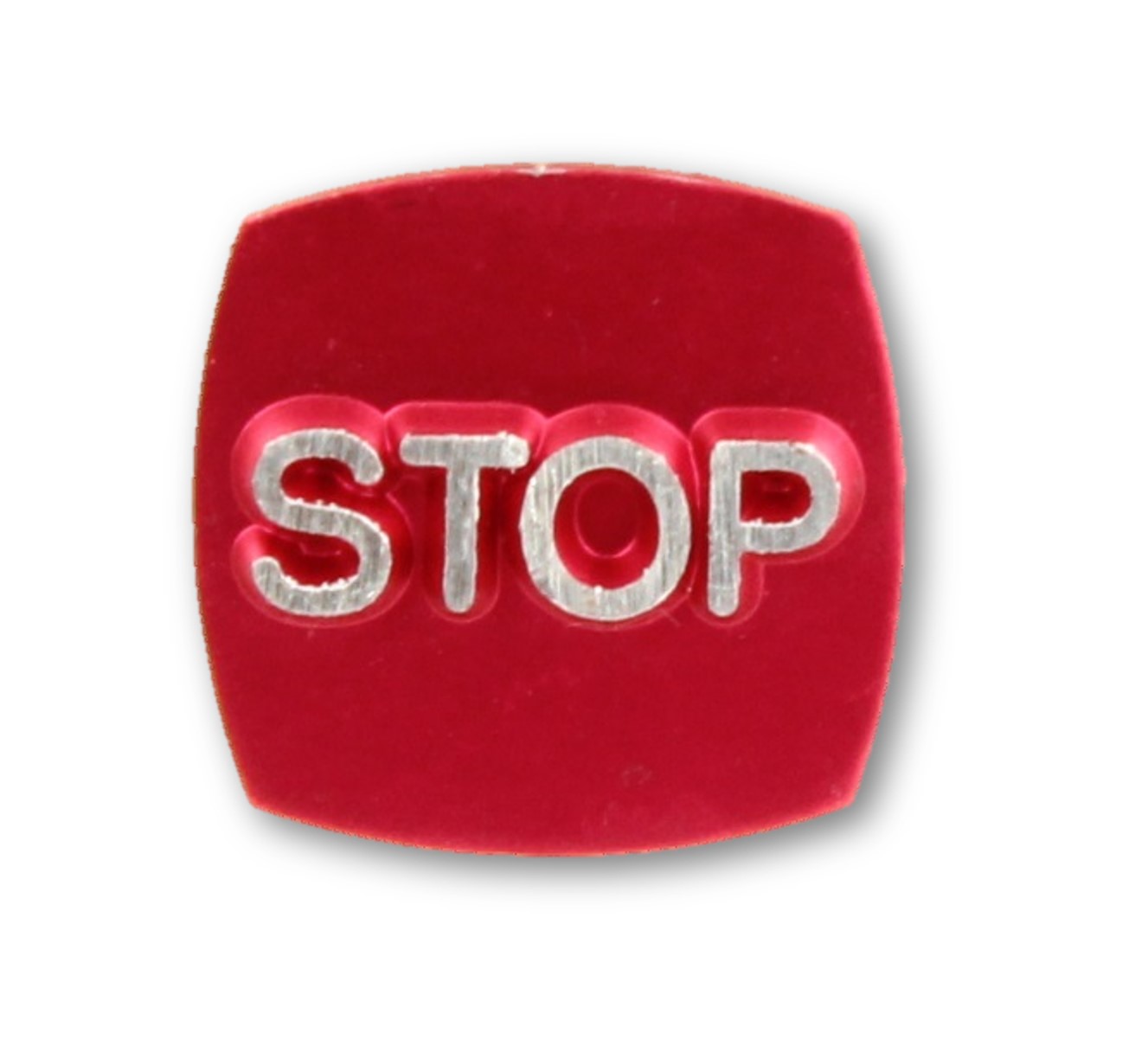 Tryckbricka, KONE-M, slät, ''STOP''