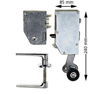 Handtagslås, L-21-V, med handtag, krom