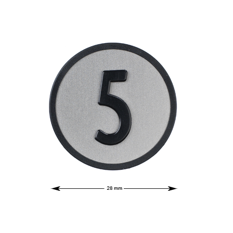 Tryckbricka för KONE KSS, grå, ''5''