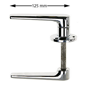 Handtag, L-21, krom, med rosett