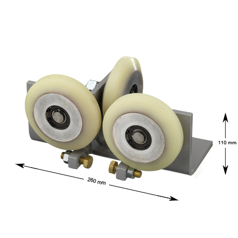 Rullställ, T-gejd, korg, 118 mm fasade rullar, för gejd 5-26mm